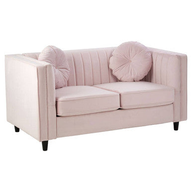 2 Seater Pink Velvet Sofa, Farah