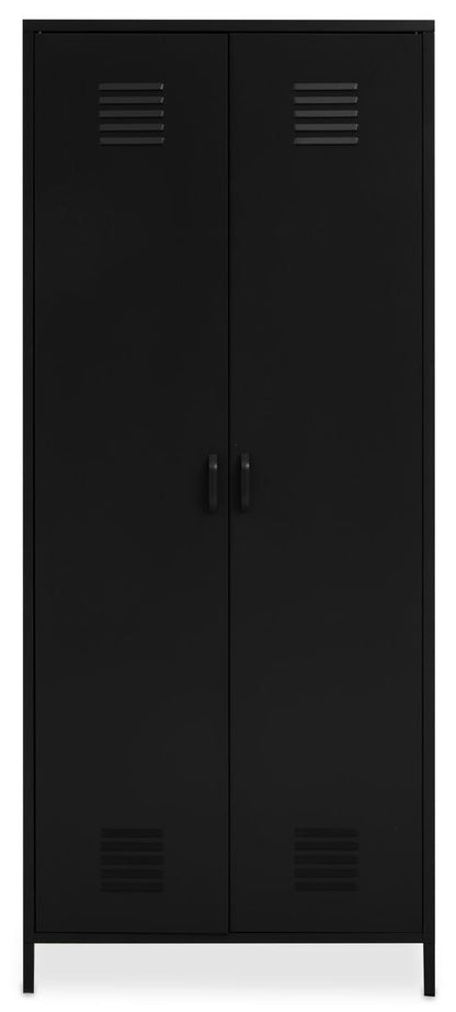 Academy Black Two Door Locker Style Wardrobe