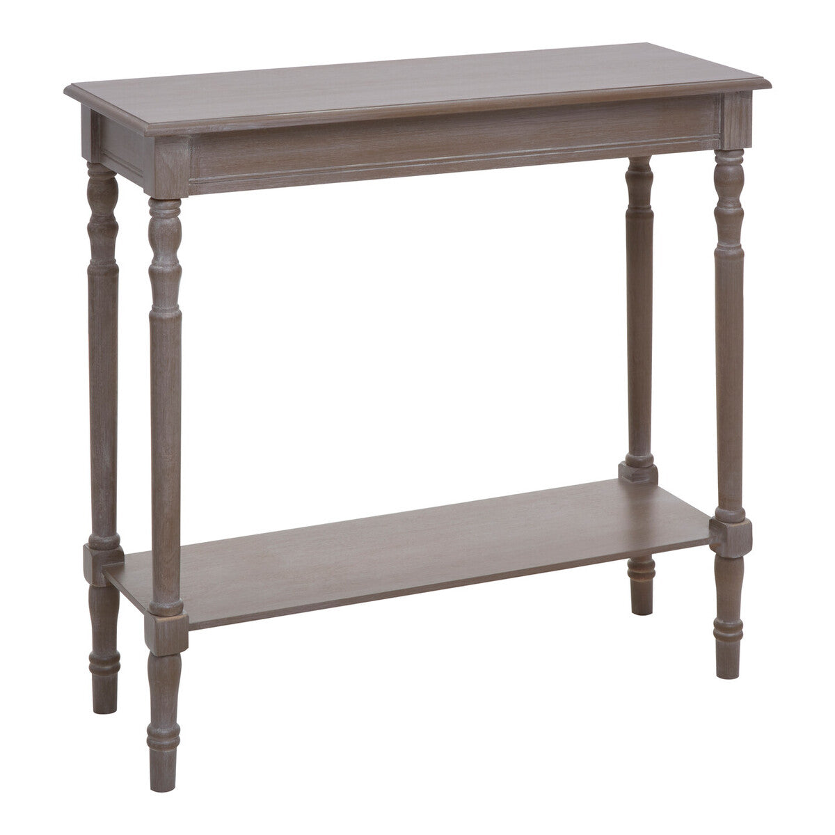 Natural Pine Wood Console Table with Lower Storage Shelf, Heritage