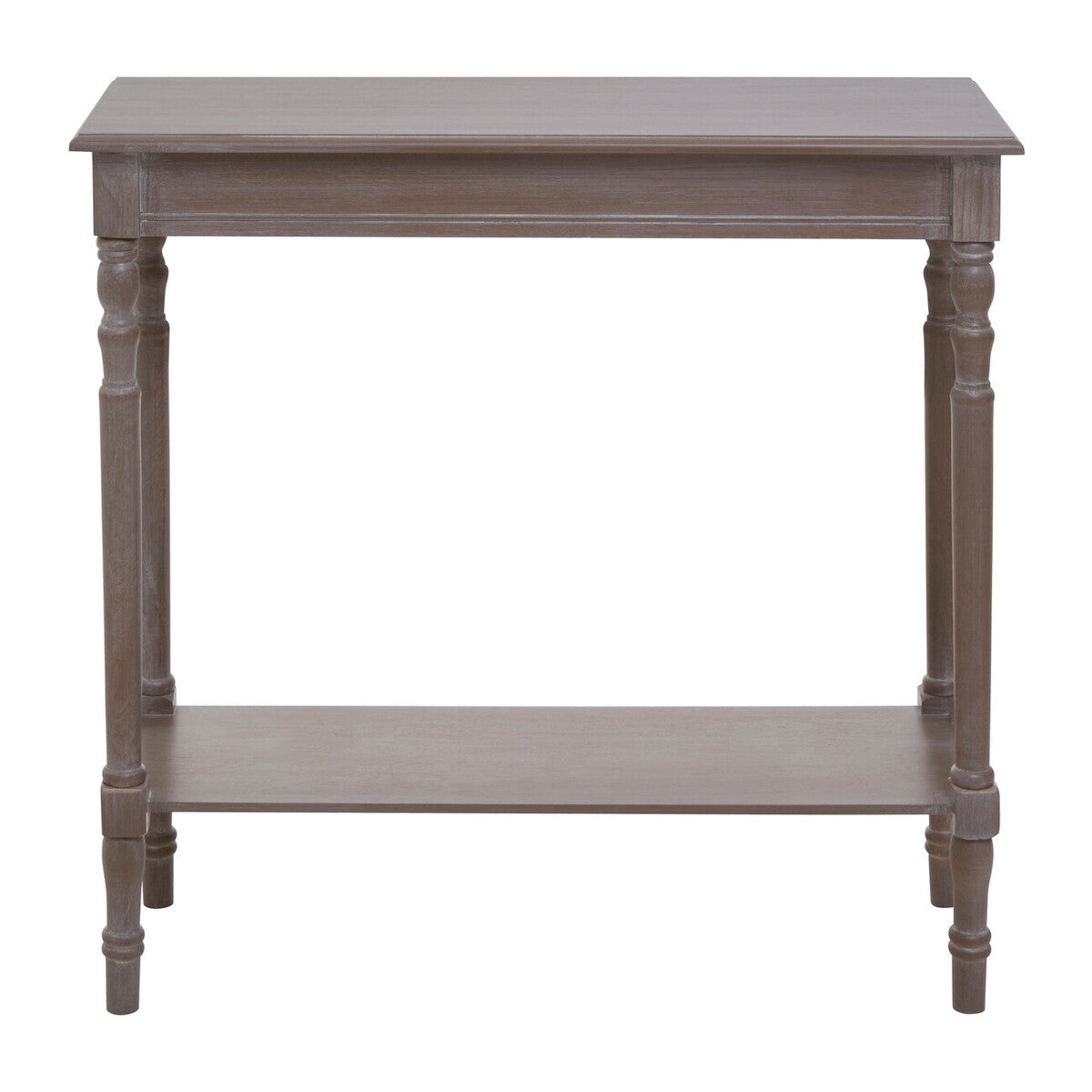 Natural Pine Wood Console Table with Lower Storage Shelf, Heritage