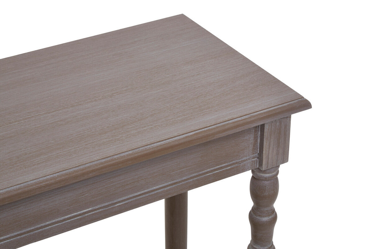 Natural Pine Wood Console Table with Lower Storage Shelf, Heritage