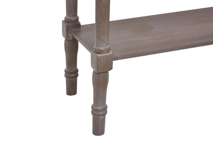 Natural Pine Wood Console Table with Lower Storage Shelf, Heritage