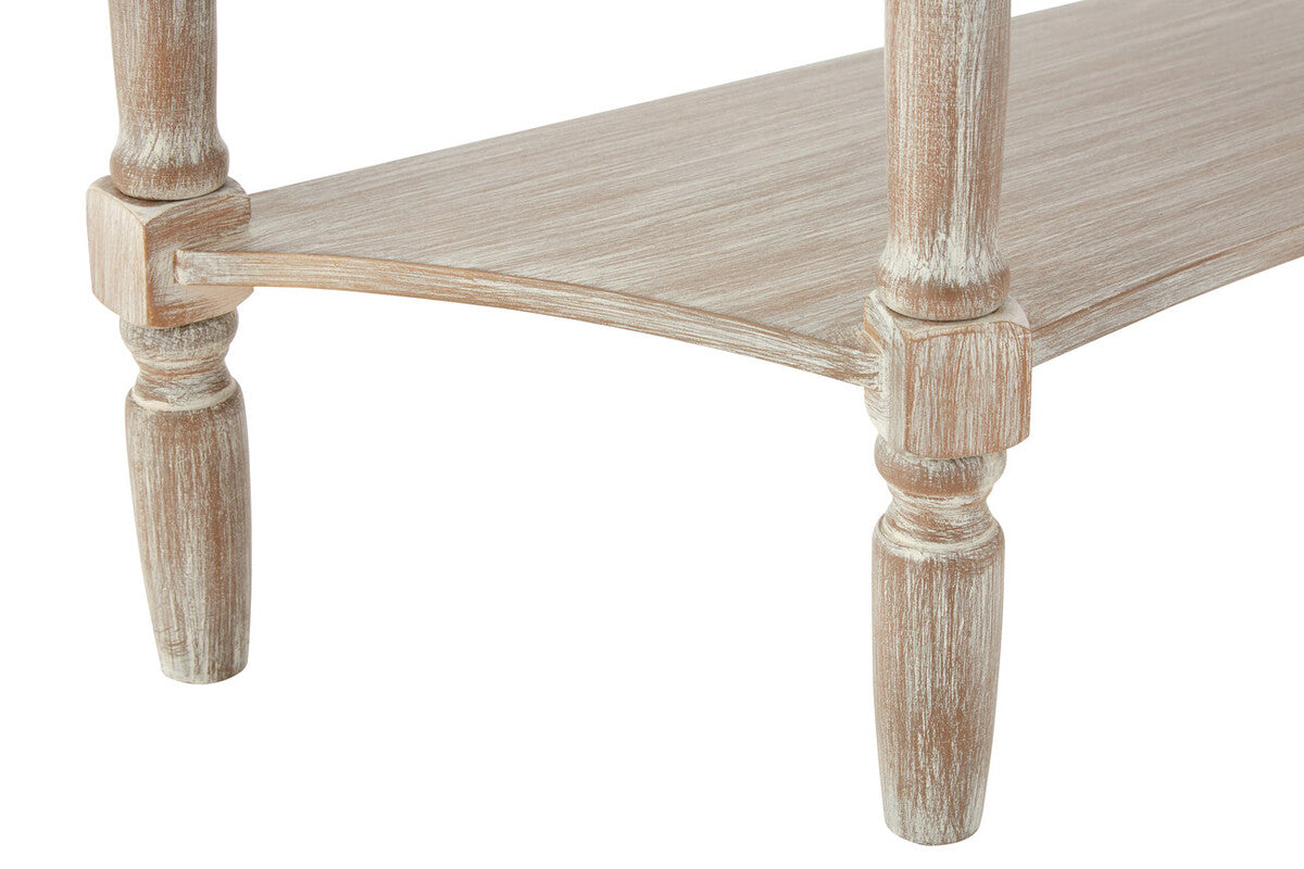 Grey Half Moon Pine Wood Console Table with 1 Drawer and 1 Lower Open Storage Shelf, Heritage