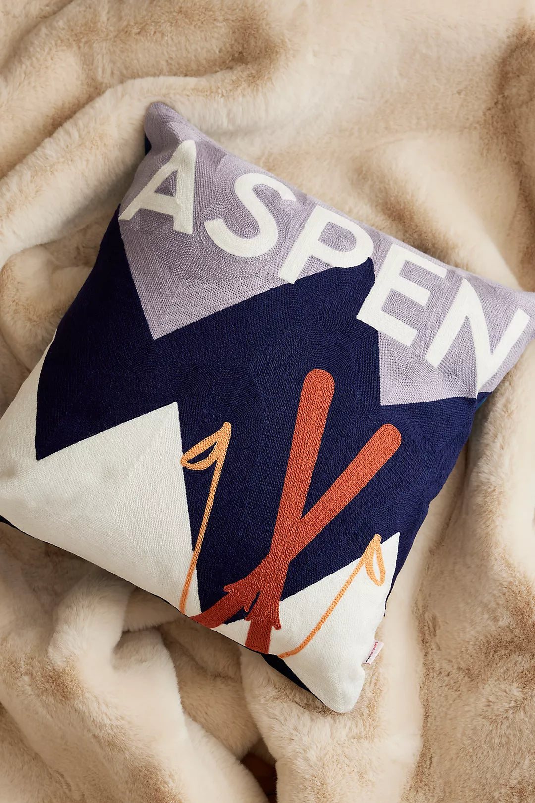 Aspen Ski Needlepoint Pillow