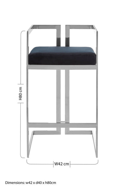 Azalea Bar Stool With Silver Frame