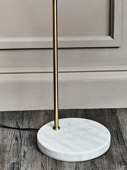 Newton White Marble and Gold Floor Lamp
