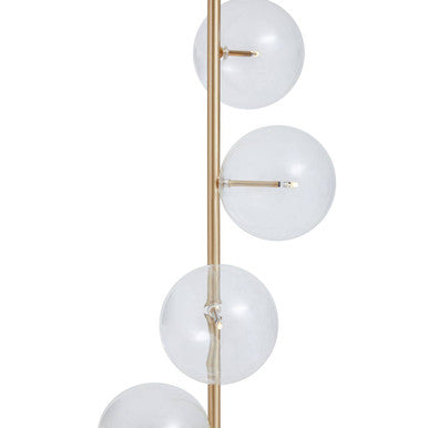 Abira White Marble and Brass Finish 5 Bulb Floor Lamp