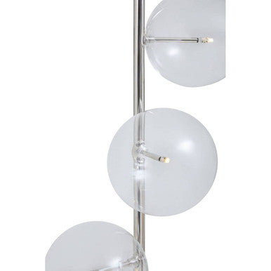 Abira White Marble and Nickel Finish 5 Bulb Floor Lamp