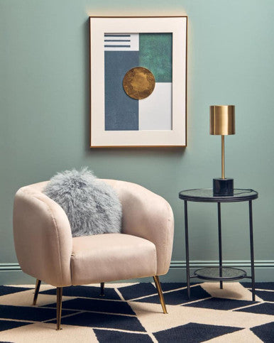 Palais Brushed Brass Table Lamp with Black Marble Base