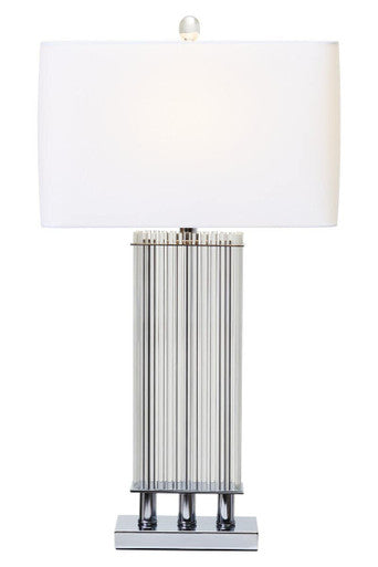 Elana Clear Glass Table Lamp With Matte Silver Base
