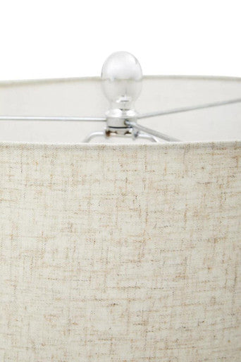 Eman Matte Silver and Ivory Table Lamp