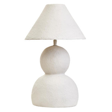 Carta White Papier Mache Table Lamp