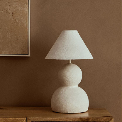 Carta White Papier Mache Table Lamp