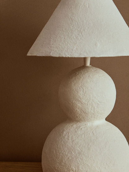Carta White Papier Mache Table Lamp