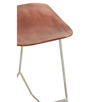 Nandri Acacia Wood with Antique Silver Frame Bar Stool