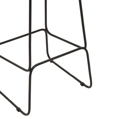 Nandri Acacia Wood and Black Frame Bar Stool