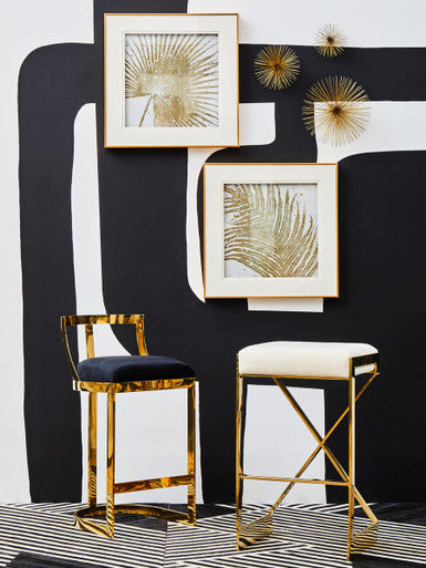 Azalea Black Velvet Bar Stool