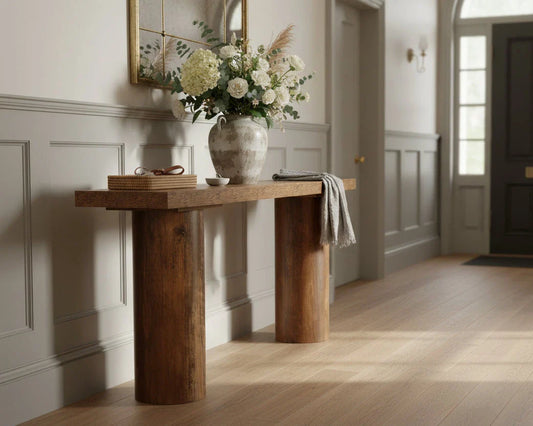 160cm Console Table, Long Rustic Sofa Table Bar Table