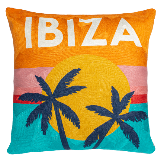 Ibiza Colourful Needlepoint Pillow