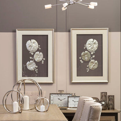 Nason Silver Leaf Design Framed Wall Art
