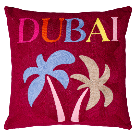 Dubai Needlepoint Pillow – Luxury Palm Design
