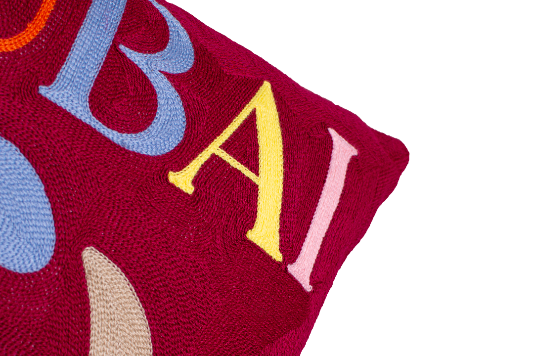 Dubai Needlepoint Pillow – Luxury Palm Design