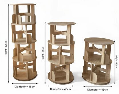 Wooden 360 Rotating Bookshelf