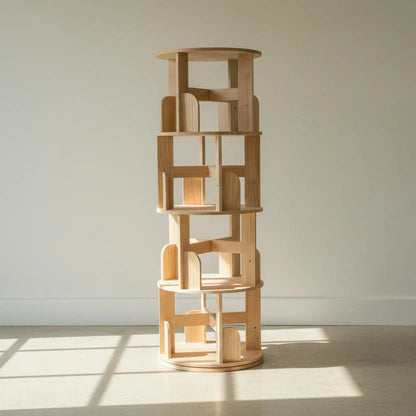 Wooden 360 Rotating Bookshelf