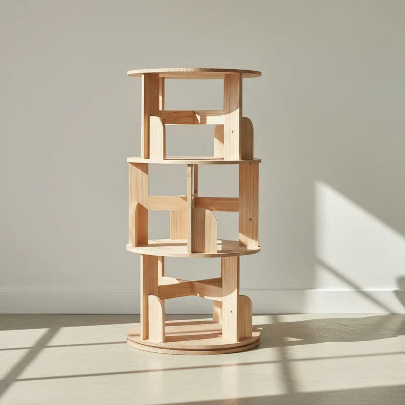 Wooden 360 Rotating Bookshelf