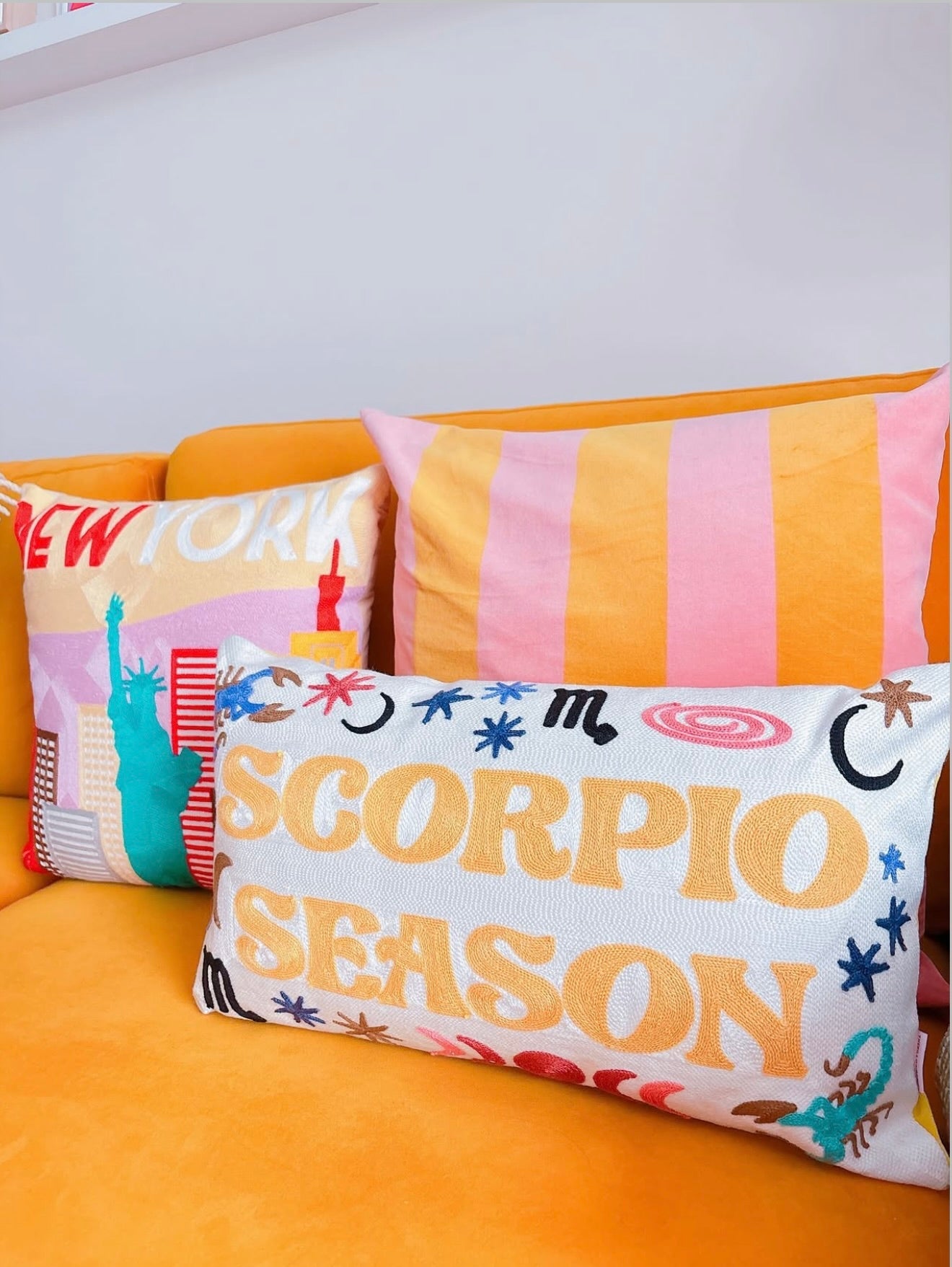 Scorpio Zodiac Needlepoint Pillow
