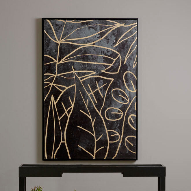 Astratto Canvas Black and Gold Wall Art