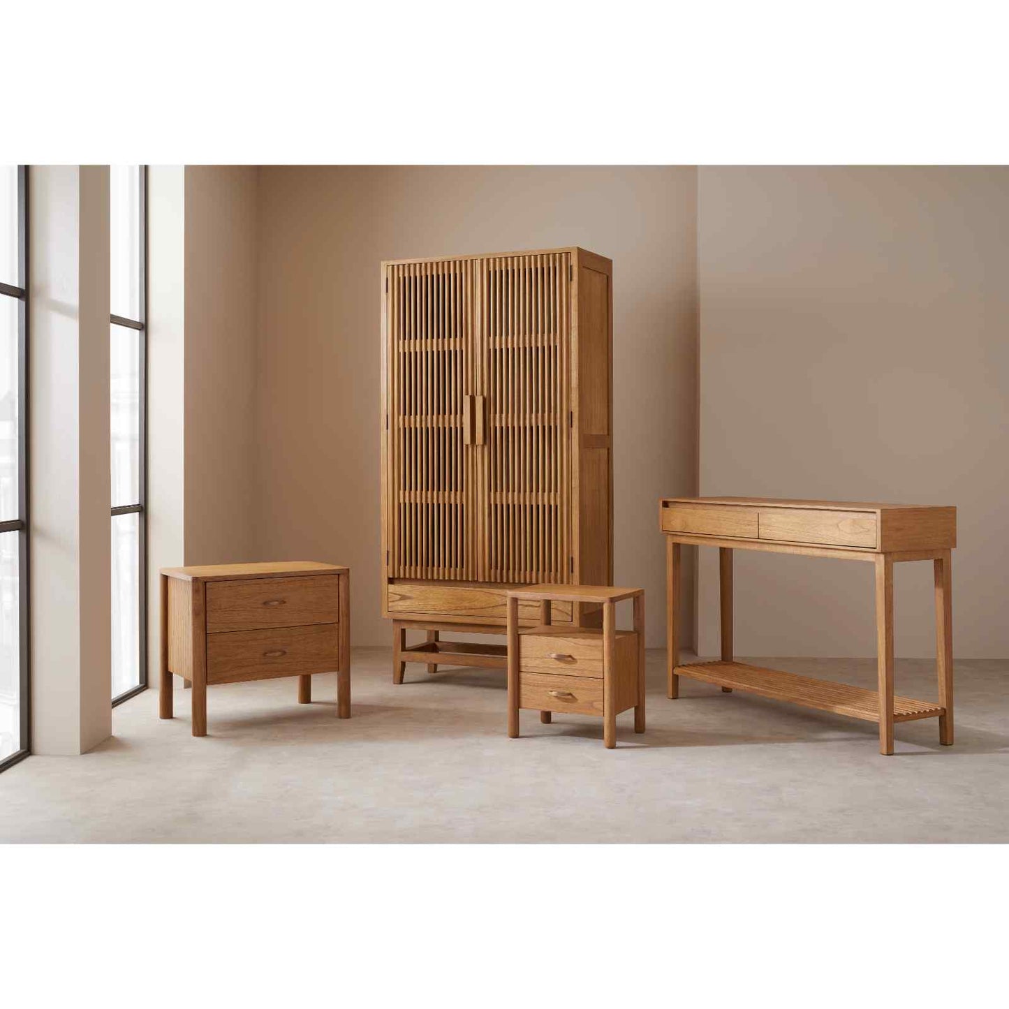 Melia Light Oak Wardrobe with Drawer