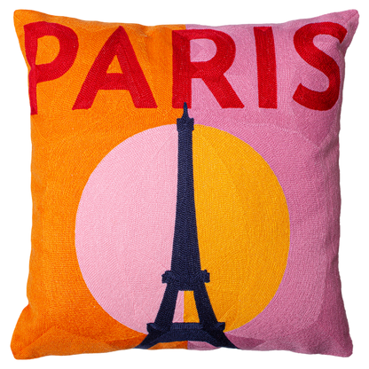 Paris Eiffel Tower Needlepoint Pillow