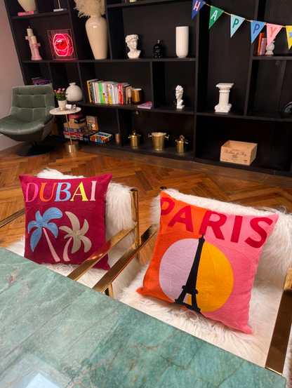 Dubai Needlepoint Pillow – Luxury Palm Design