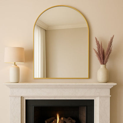 Akiko - Gold Metal Arched Mirror - 120cm x 95cm