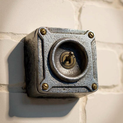 Single Gang Solid Metal Conduit Toggle Light Switch - Industrial Vintage Crabtree