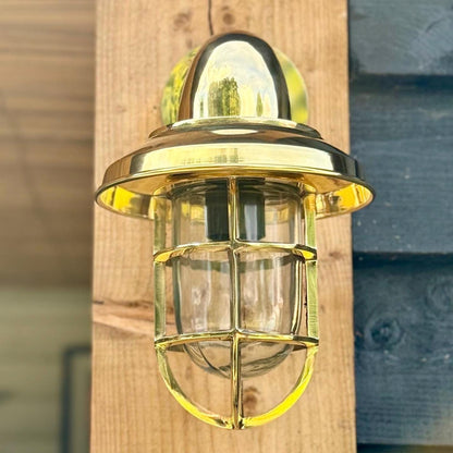 Wells - Solid Brass Bulkhead Outdoor & Bathroom Wall Light
