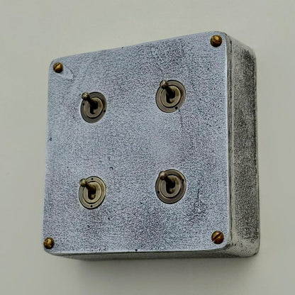 4 Gang 2 Way Solid Cast Metal Conduit Light Switch Industrial