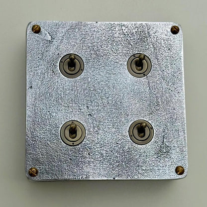 4 Gang 2 Way Solid Cast Metal Conduit Light Switch Industrial