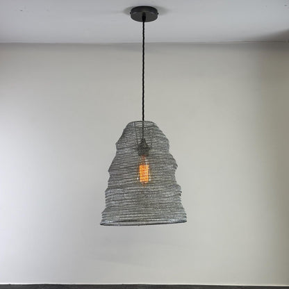 Walton ~ Beehive Large Silver Wire Mesh Lampshade Pendant Ceiling Light