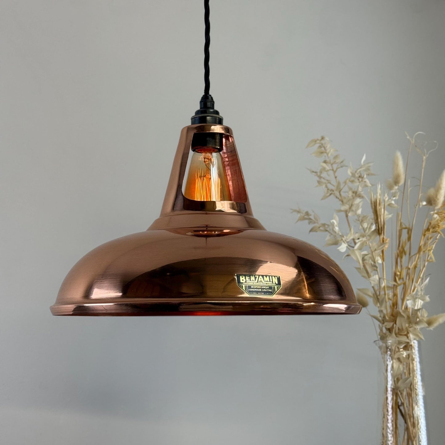 Cawston XL - Genuine Solid Copper Slotted Lampshade Pendant Set Light *Factory Second* - 14 Inch