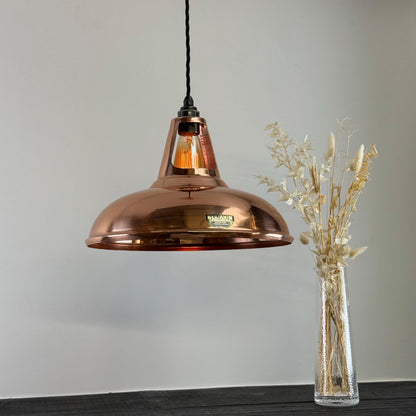 Cawston XL - Genuine Solid Copper Slotted Lampshade Pendant Set Light *Factory Second* - 14 Inch