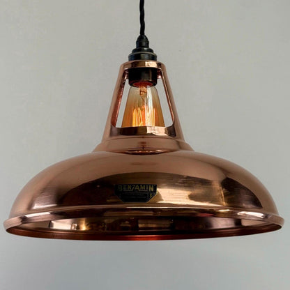 Cawston XL - Genuine Solid Copper Slotted Lampshade Pendant Set Light *Factory Second* - 14 Inch