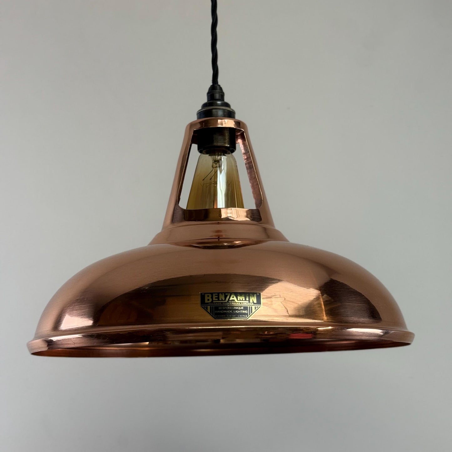 Cawston XL - Genuine Solid Copper Slotted Lampshade Pendant Set Light *Factory Second* - 14 Inch