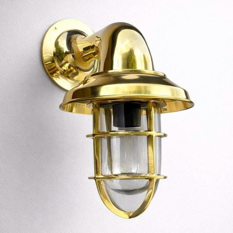 Wells - Solid Brass Bulkhead Outdoor & Bathroom Wall Light