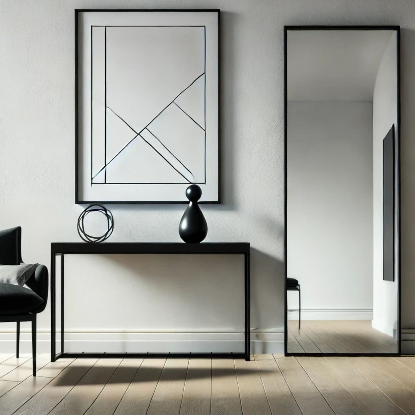 Takara - Full Length Black Metal Rectangle Mirror - 160cm x 60cm