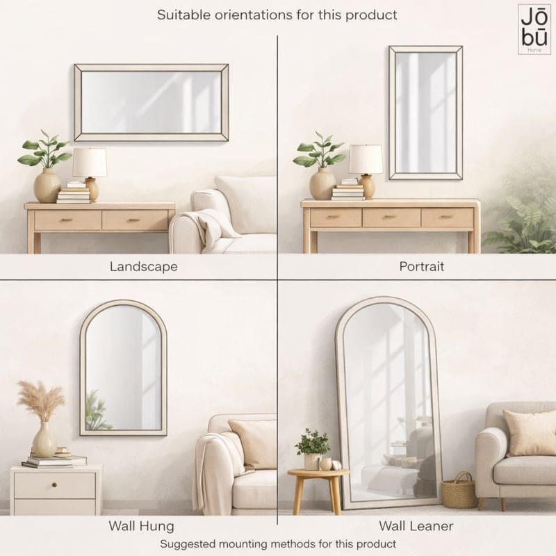 Takara - Full Length Black Metal Rectangle Mirror - 200cm x 150cm