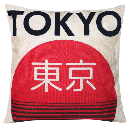 Tokyo Needlepoint Pillow – Japanese Graphic Design